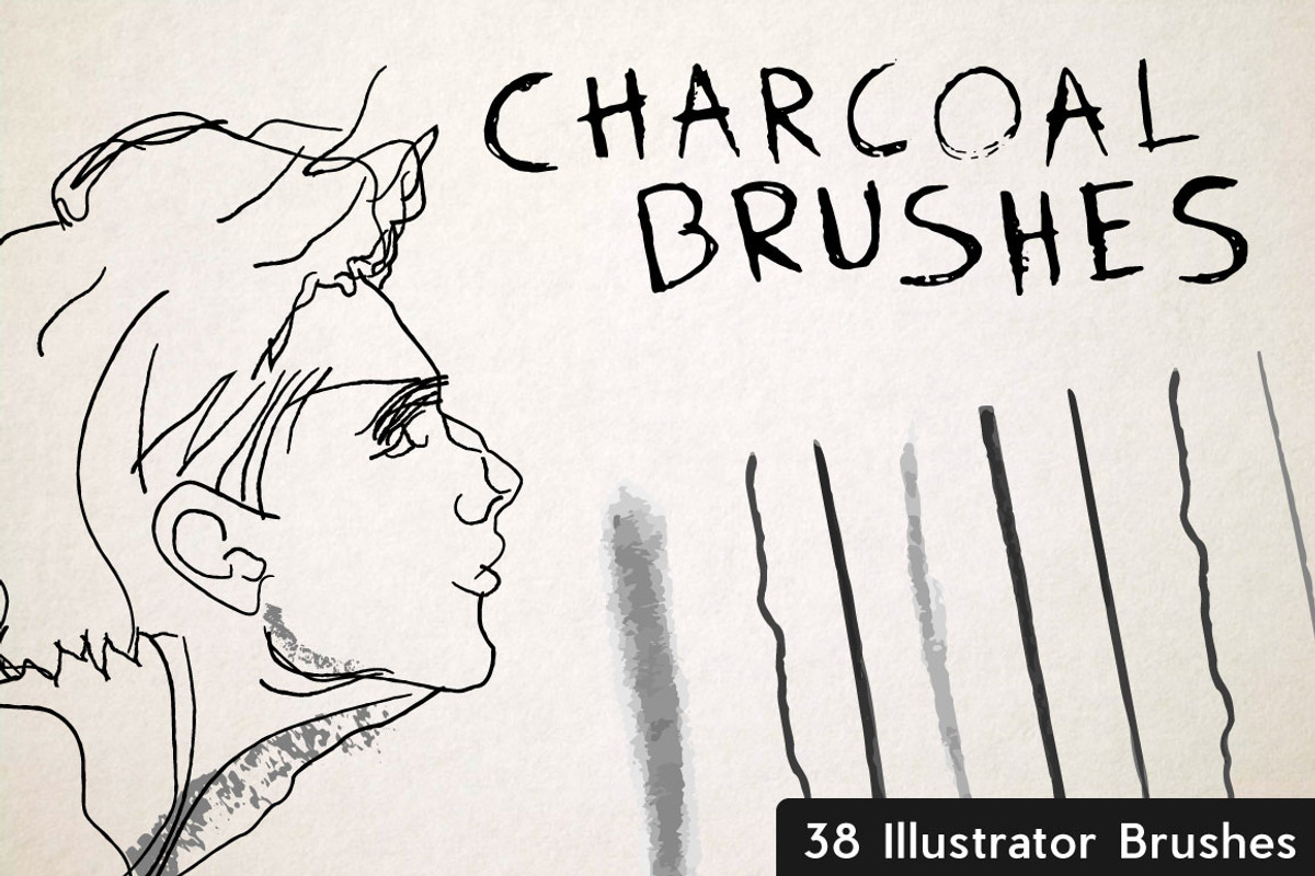 Set of 38 Charcoal Brushes, a Brush Add-On by Uncommon Mockups (Photo 1 of 4)