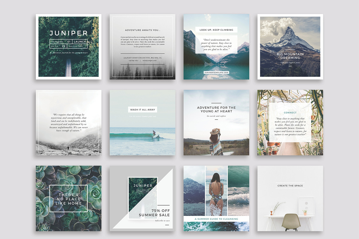 J U N I P E R  Instagram Pack, a Social Media Template by 46&2 Collective (Photo 3 of 9)