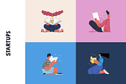 Startups flat vector illustrations, a Templates & Theme by Grivina's shop (Thumbnail 15 of 45)