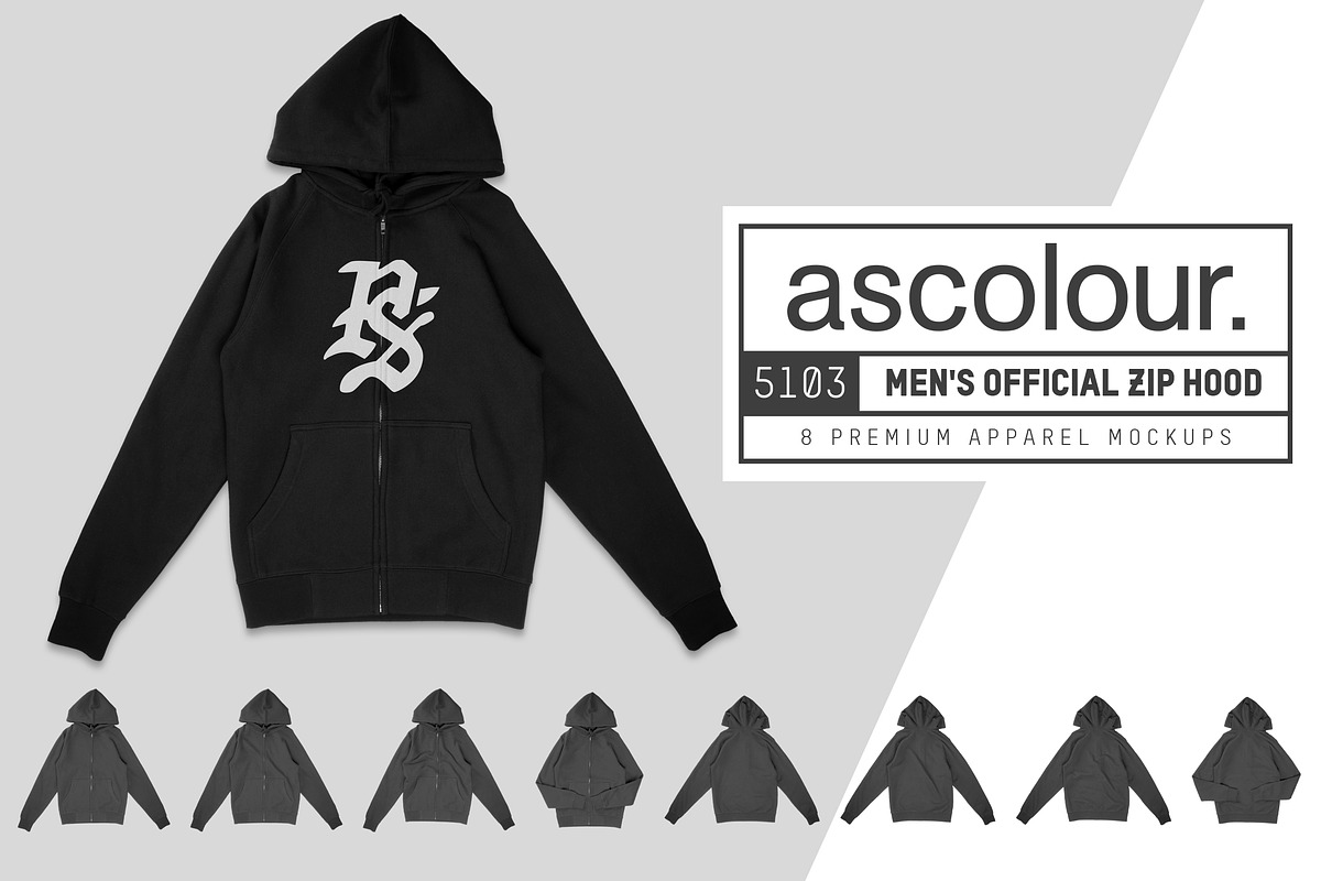 AS Colour 5103 Official Zip Hood, a Hoody Mockup by Pixel Sauce™ (Photo 1 of 6)