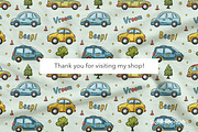 Car Vibes Patterns & Clipart, a Transportation Illustration by GoldmoonUA (Thumbnail 5 of 5)