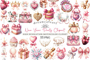 Coquette Happy New Year Party, an Illustration by DreamCafeArt