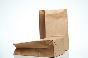 Two brown paper bag for packing