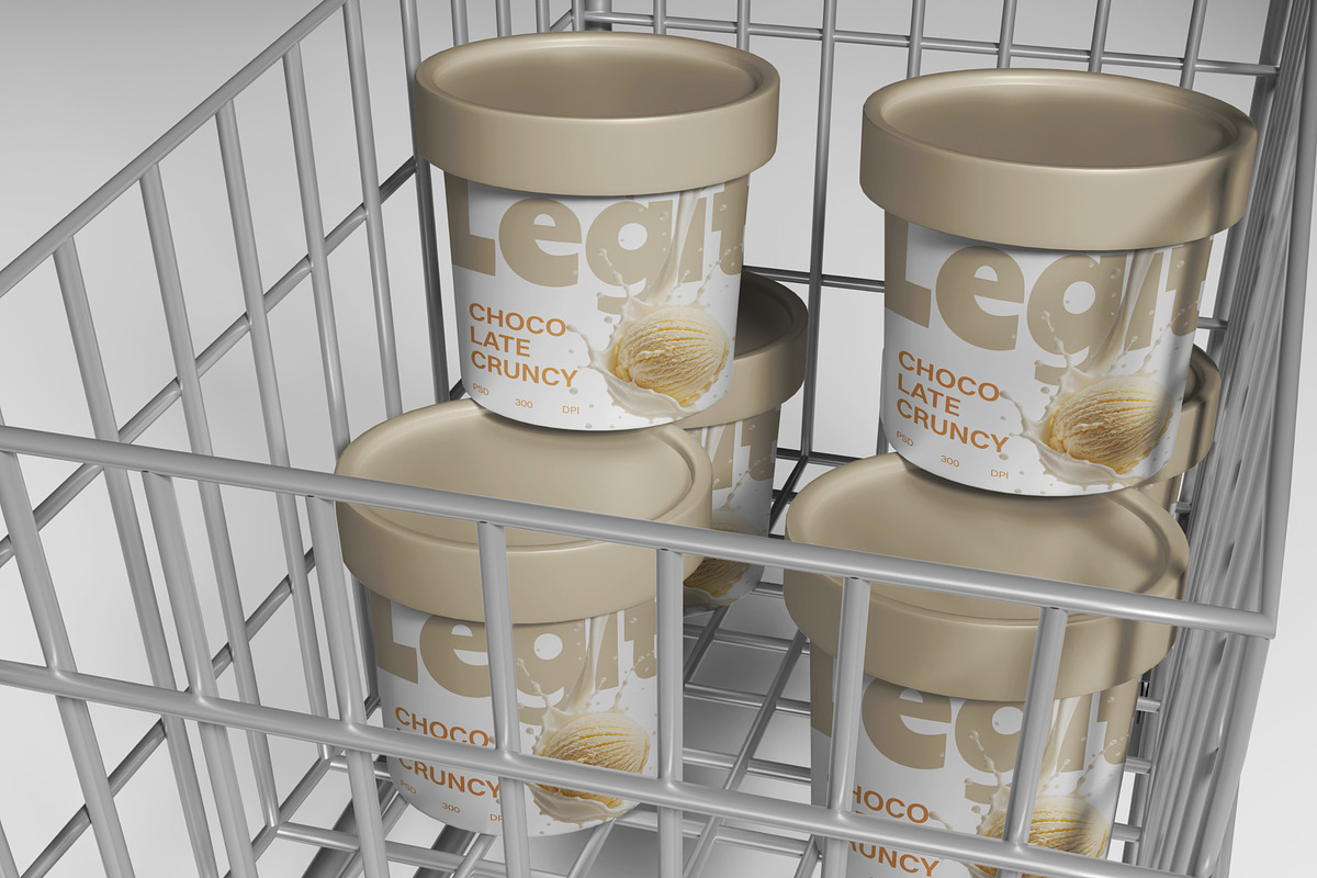 Ice Cream Bucket Mockup, a Packaging Mockup by SLAB! Design (Photo 4 of 5)