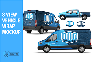 3 View Vehicle Wrap MockUp