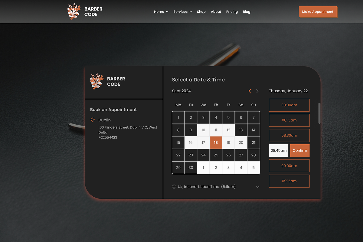 Barber Shop & eCommerce UI Template, an UI Kit Template by ReformedTech (Photo 23 of 26)
