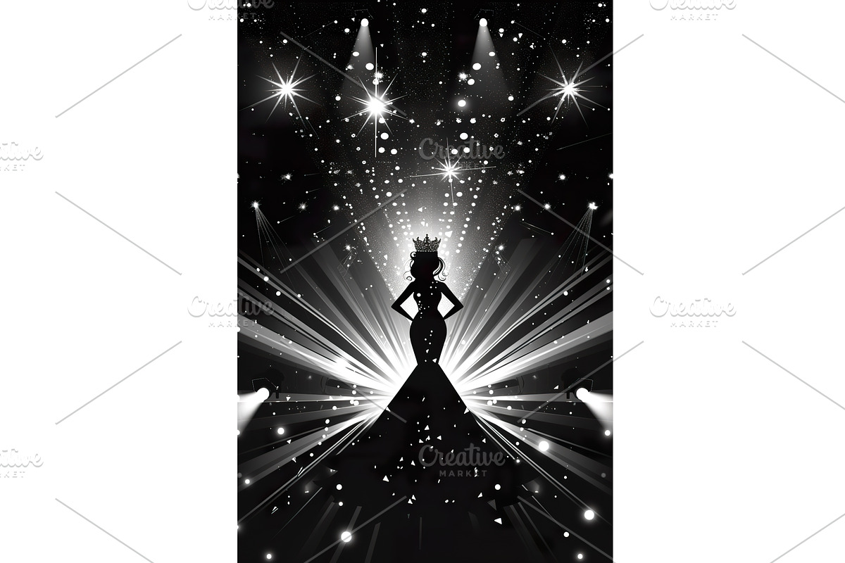 Elegant silhouette of queen with, an Object Illustration by Lermont51
