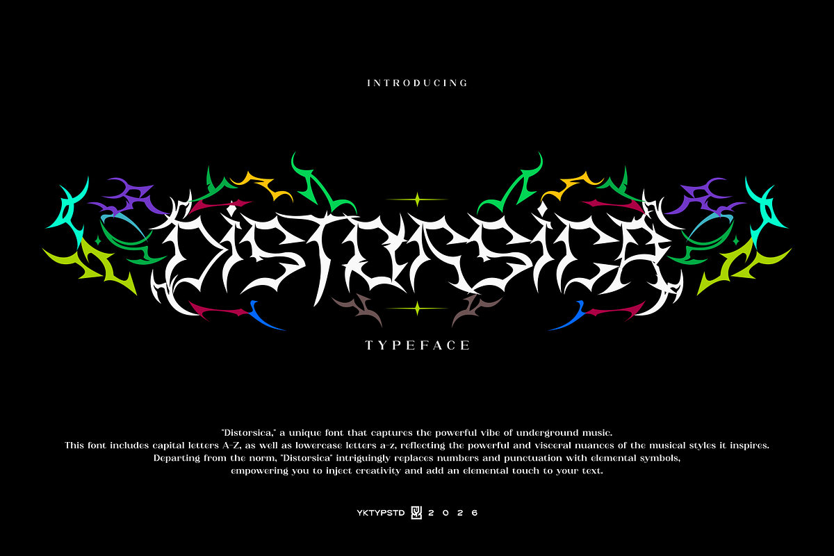 Distorsica, a Blackletter Font by Yktypstd (Photo 2 of 10)