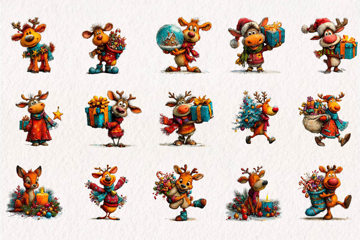 Christmas Reindeer Magic, a Seasonal Illustration by CreationArt (Photo 2 of 7)