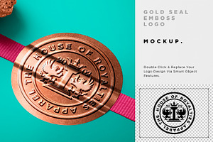 Embossed Stamp Seal Logo Mockup