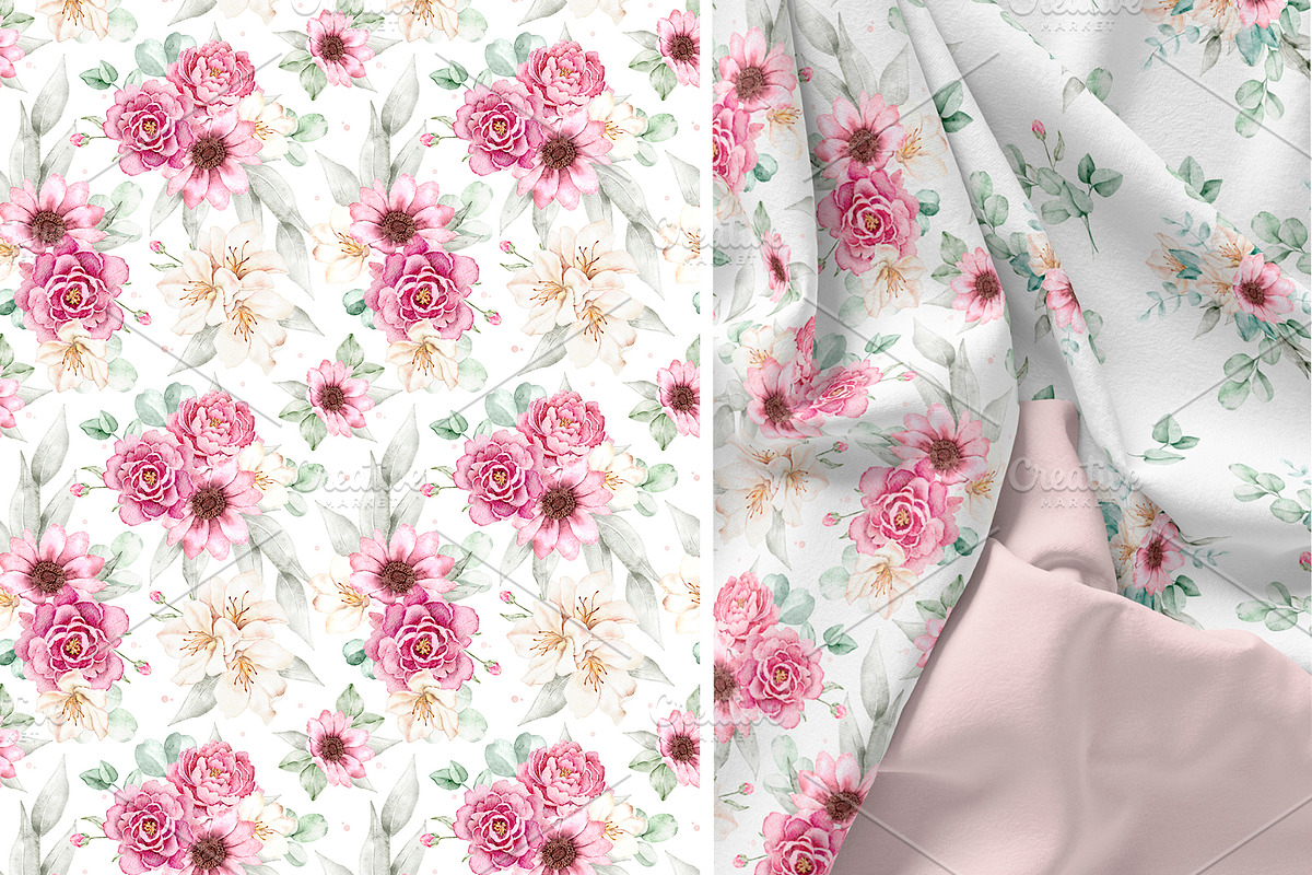 Watercolor Floral Clipart, a Decorative Illustration by Eves_Aquadreams (Photo 17 of 18)