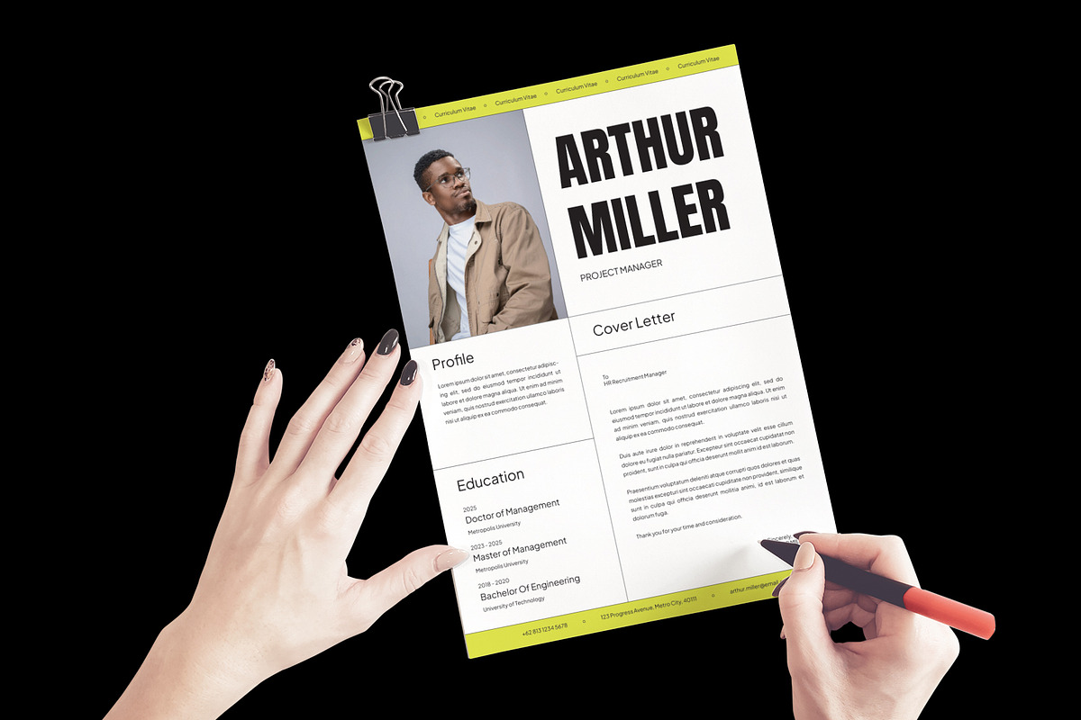 Clean Minimal CV Resume preview 4