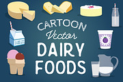 Cartoon Illustrated Dairy Foods, a Food Illustration by Rainy City Press (Thumbnail 1 of 3)