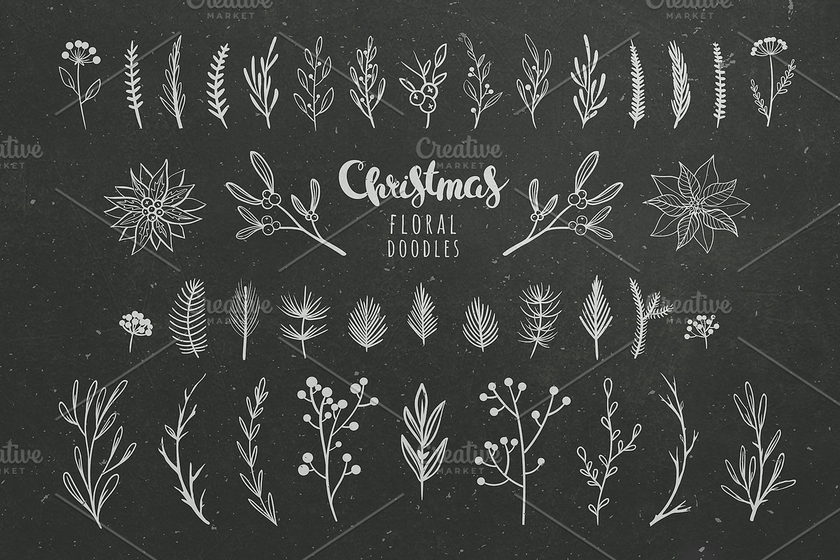 Christmas doodles, vector clipart., a Decorative Illustration by harmonia_green_art (Photo 3 of 3)