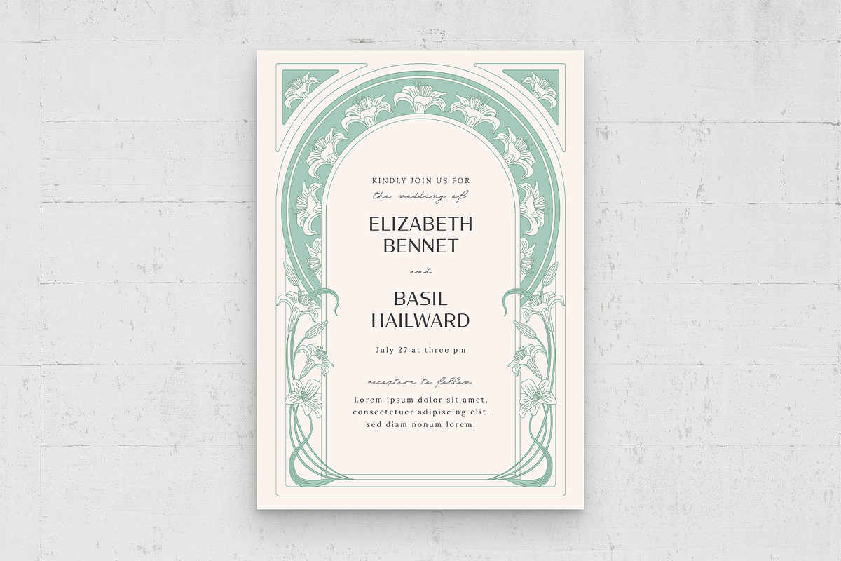 Vintage Wedding Invitation Template, an Invitation Template by BrandPacks (Photo 4 of 6)