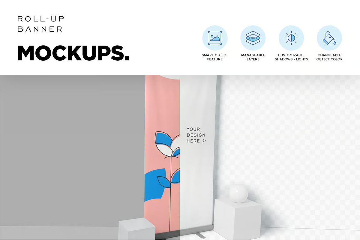 Roll-Up Banner Mockup, an Advertising Mockup by megostudi0 (Photo 4 of 6)