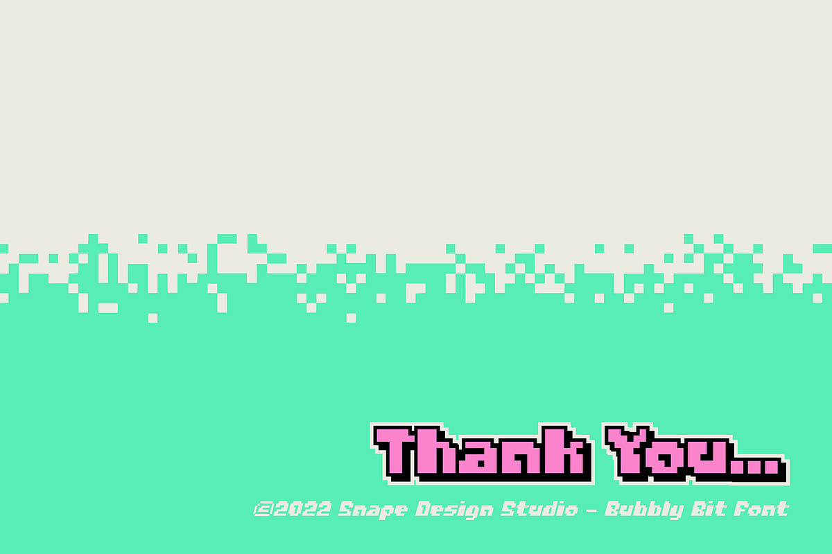 Bubbly Bit - Pixel Font, a Font by Snape Design Studio (Photo 5 of 5)