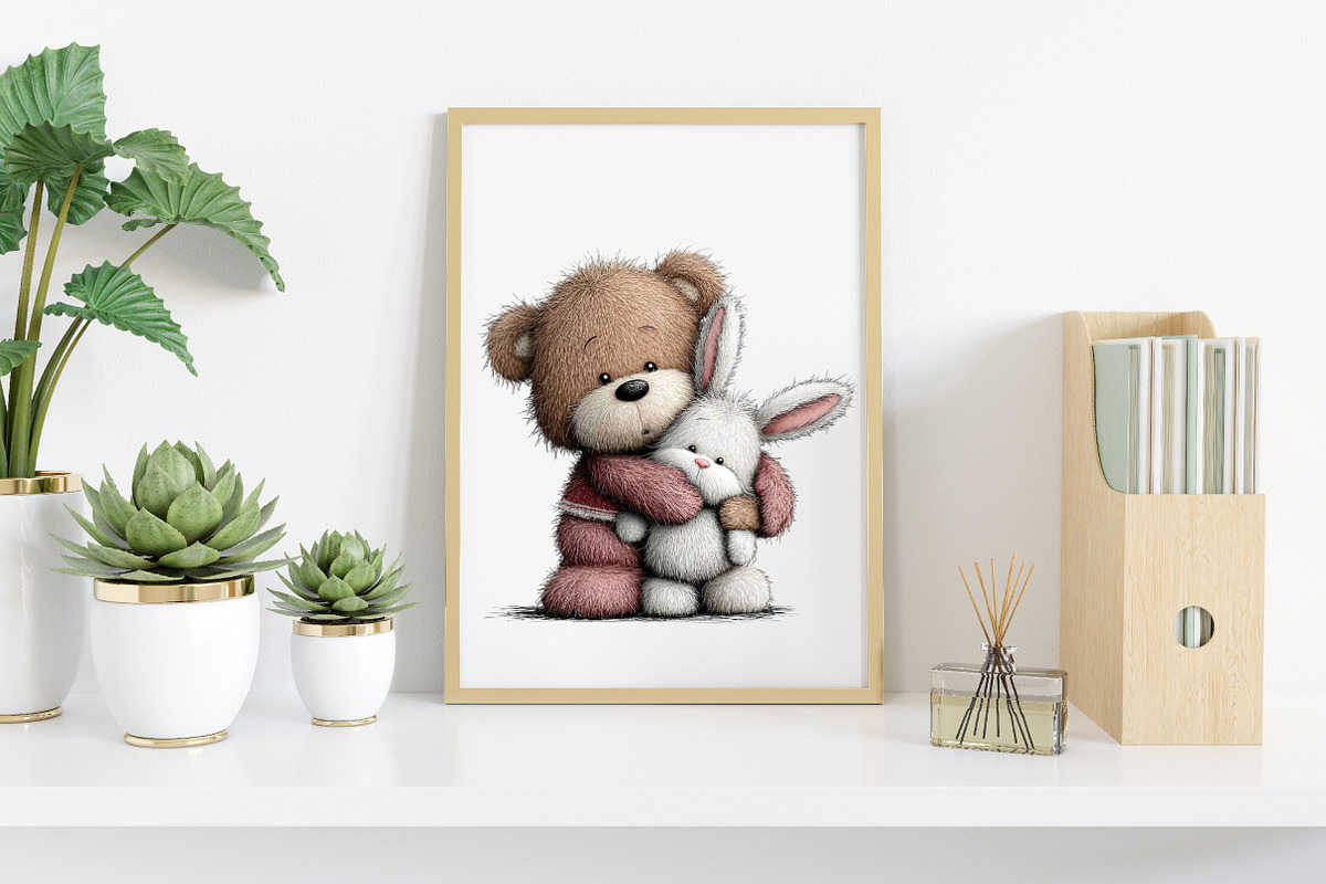Watercolor Teddy Bear Clipart Bundle, an Illustration by Canvas Craft (Photo 6 of 8)