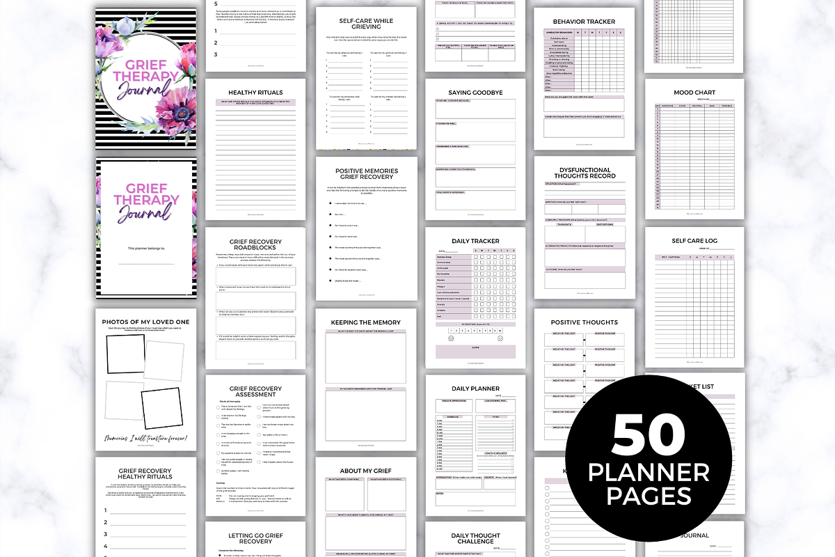 Grief Therapy Journal - Printable, a Stationery Template by Jennifer Magri Templates (Photo 2 of 8)