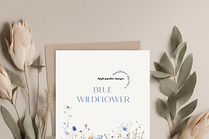 Blue Wildflowers Frame Clipart