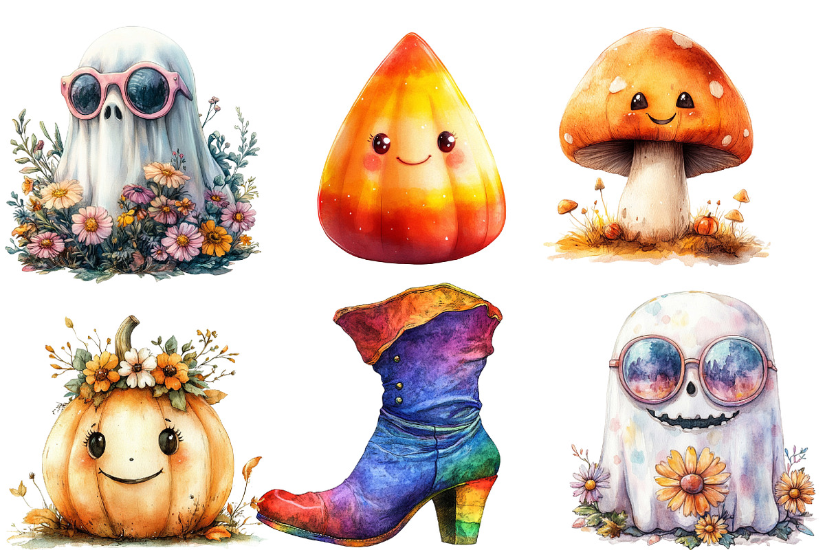 Groovy Halloween Element Clipart, an Illustration by Designworld (Photo 5 of 6)