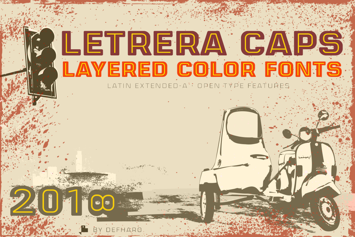 Letrera Caps -Layered & Color Fonts-