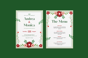 Peppa Floral Wedding Invitation, an Invitation Template by iDoodle Studio