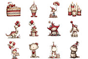 Whimsical Birthday Clipart Birthday, an Illustration by Designking (Thumbnail 2 of 5)