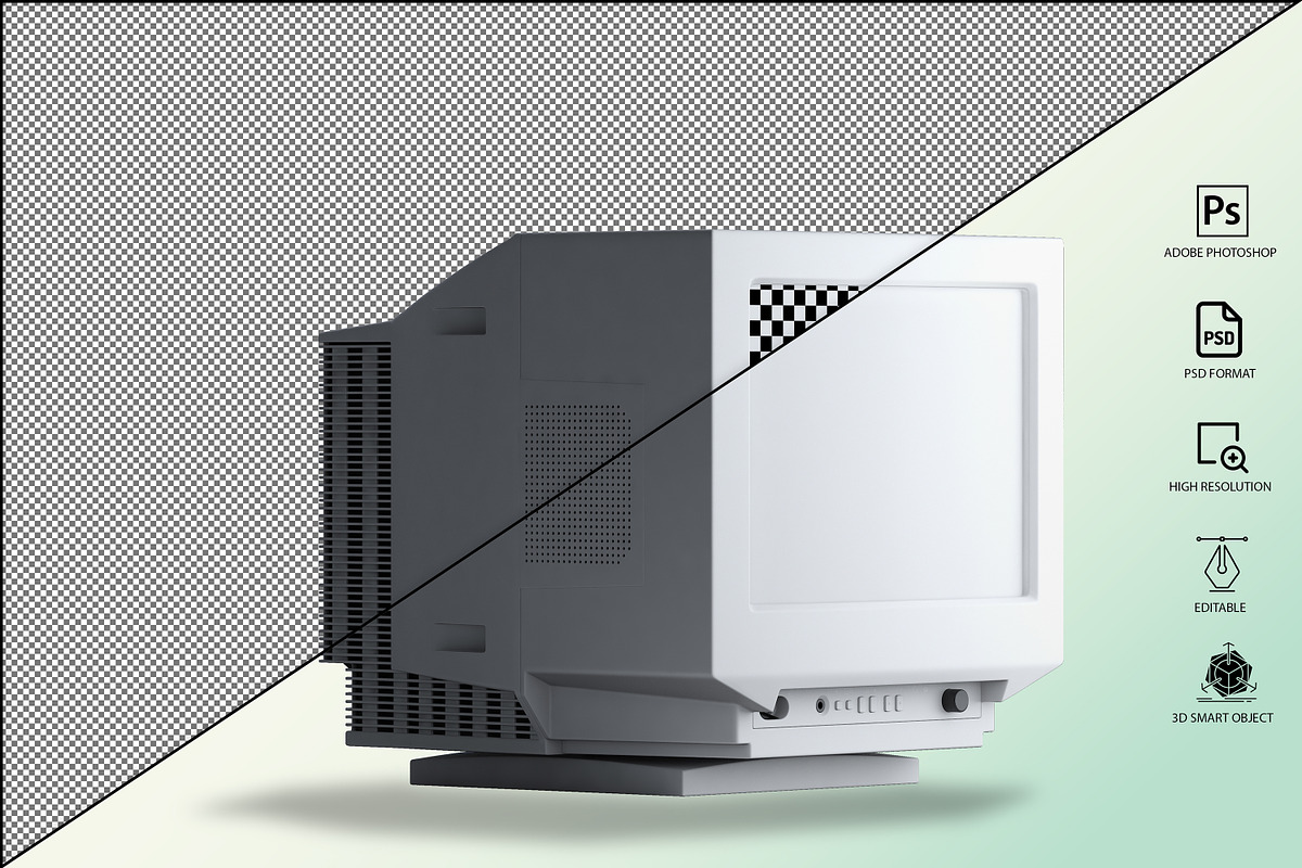Generic CRT Monitor Mockup, a Mockup by GraphicVil (Photo 6 of 23)
