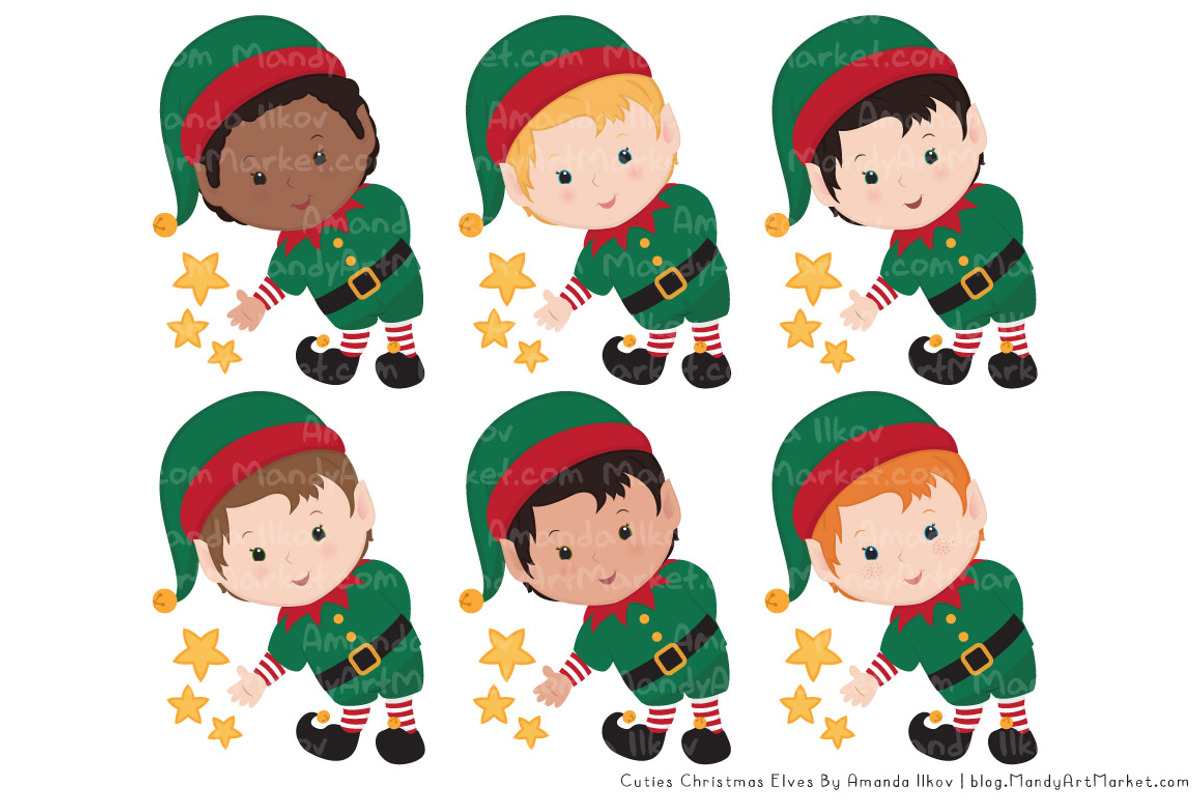 Cute Christmas Elves & Patterns, an Illustration by Amanda Ilkov (Photo 5 of 5)