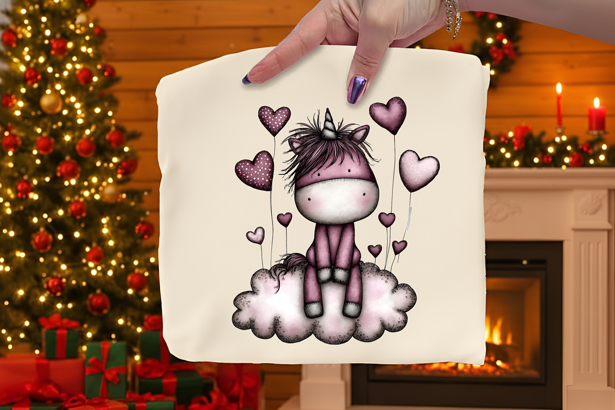 Whimsical Unicorn Loved Clipart, an Illustration by Dream Creation (Photo 6 of 7)