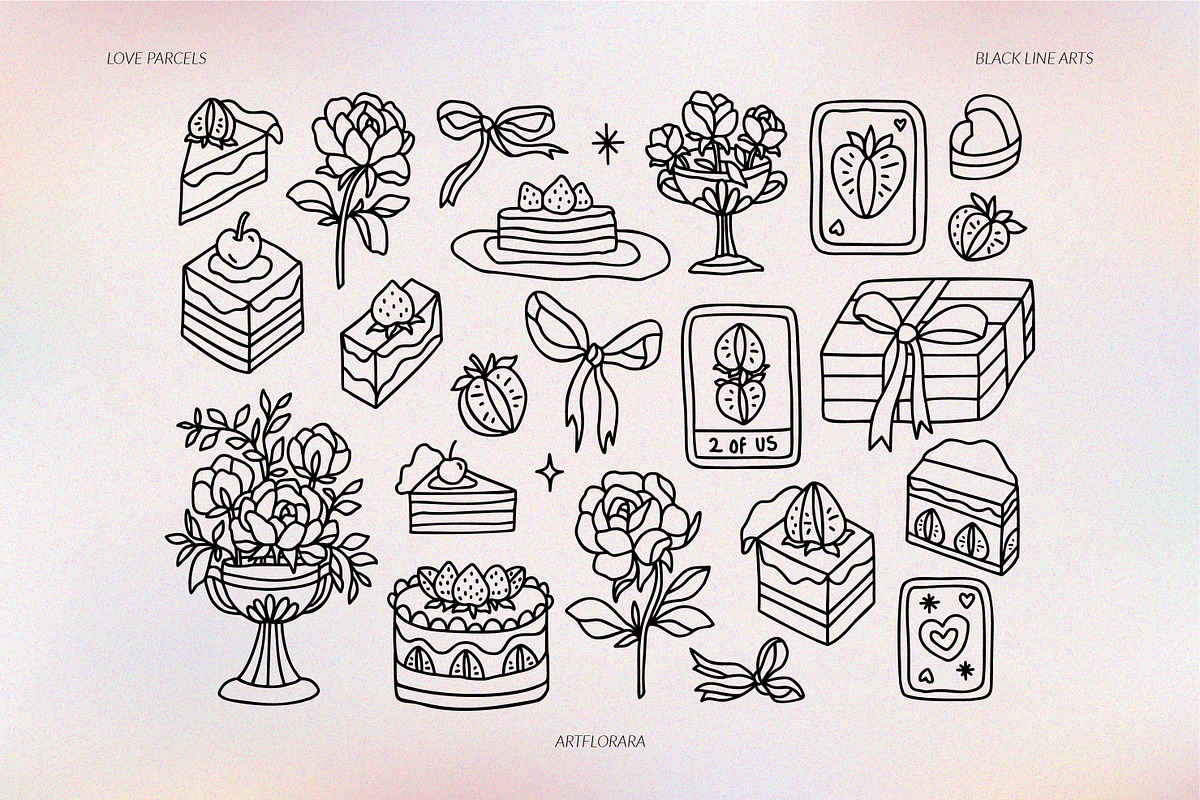 LOVE PARCELS Romantic Illustrations, an Object Graphic by Artflorara (Photo 11 of 13)