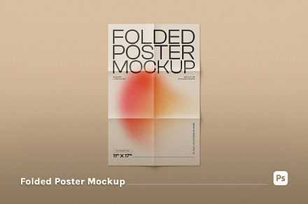Poster Folded Mockup, a Merchandise Mockup by vectorstockstudi0
