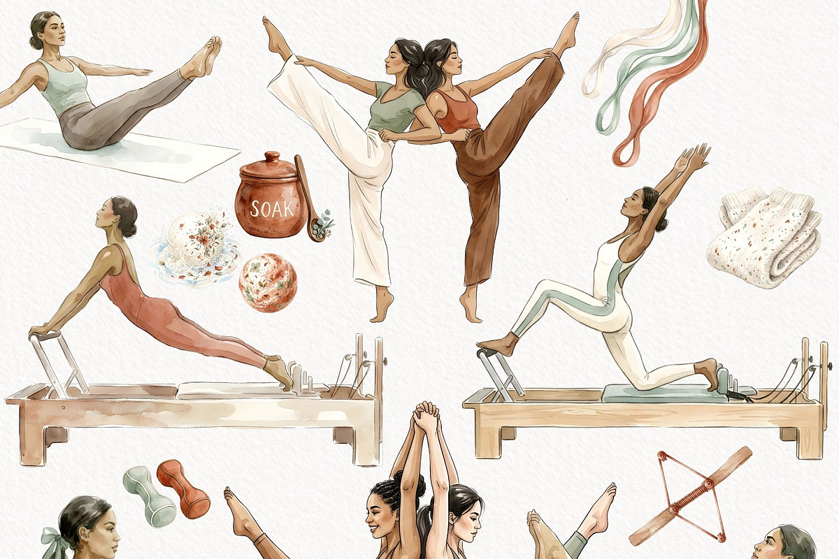 Pilates Reformer Wellness Studio Png, a Sport Illustration by Invite to Clipart (Photo 2 of 8)