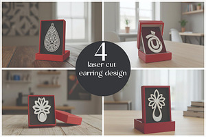 Modern Laser Cut Earrings, an Object Graphic by Designer_Momina