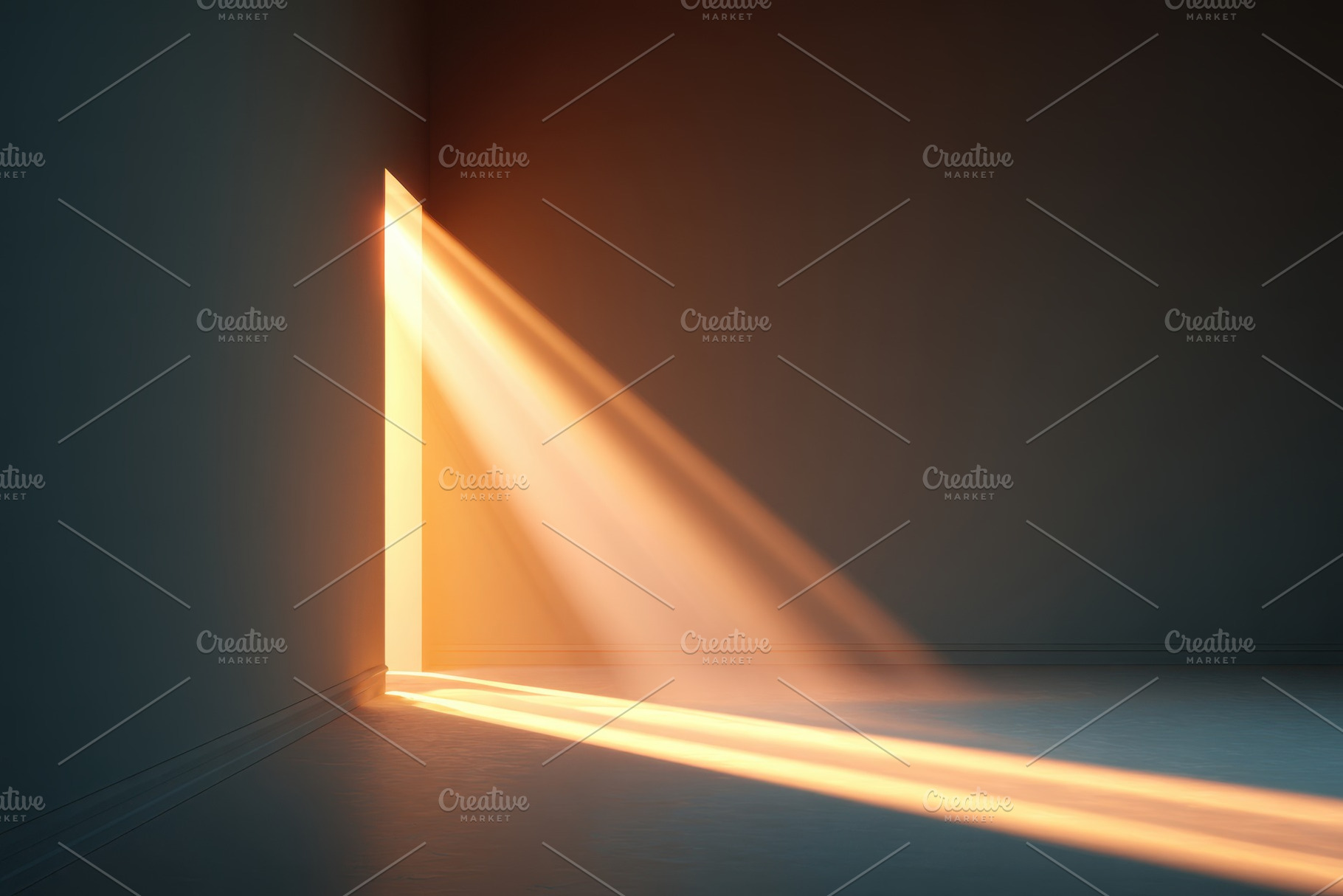 Minimalist interior with sunlight and shadows, an Abstract Photo by AlyaAnd