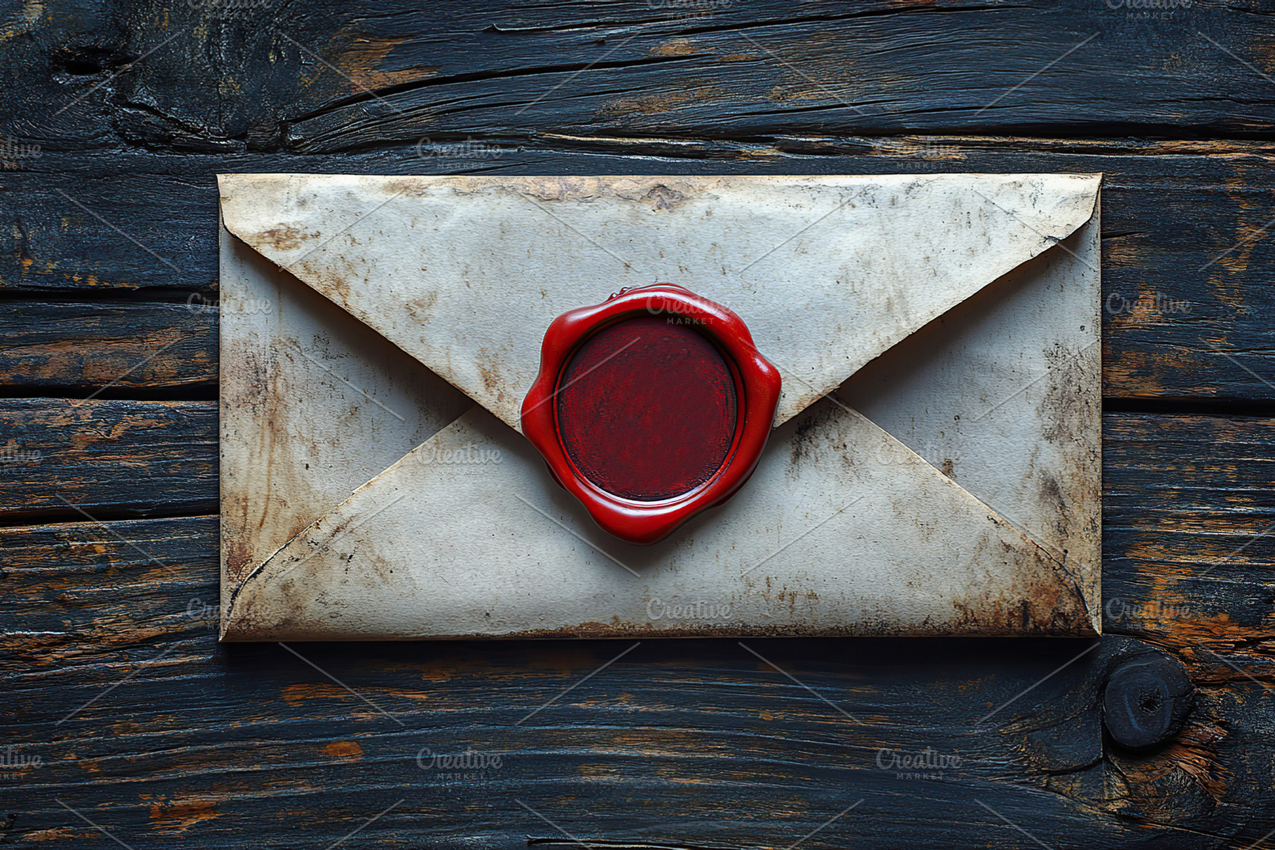 Envelope with red wax seal, an Abstract Photo by AlyaAnd