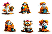 Cozy Coffee Ghosts Halloween, a Seasonal Illustration by CreationArt (Thumbnail 5 of 5)