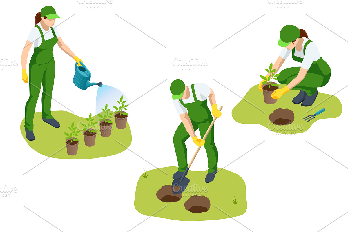Agricultural cultivation. A woman, an Object Illustration by Golden Sikorka
