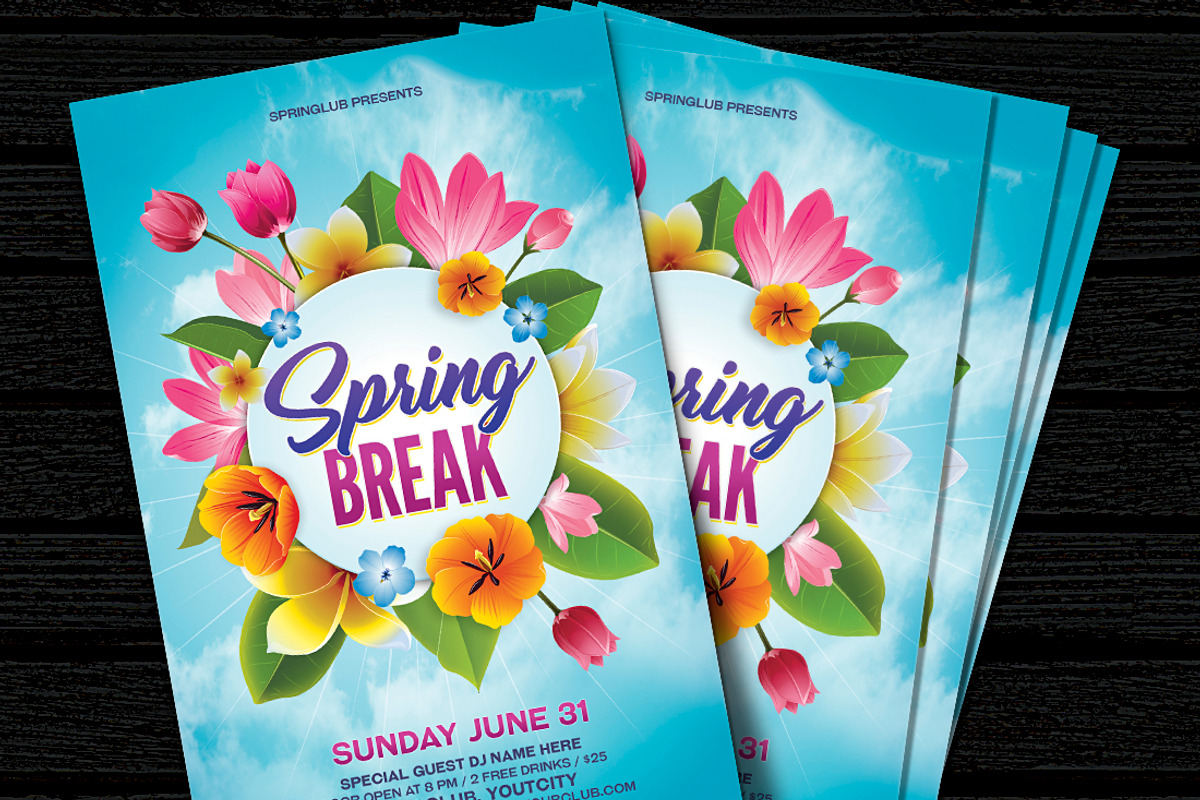 Spring Break Flyer, a Flyer Template by DesignWorkz