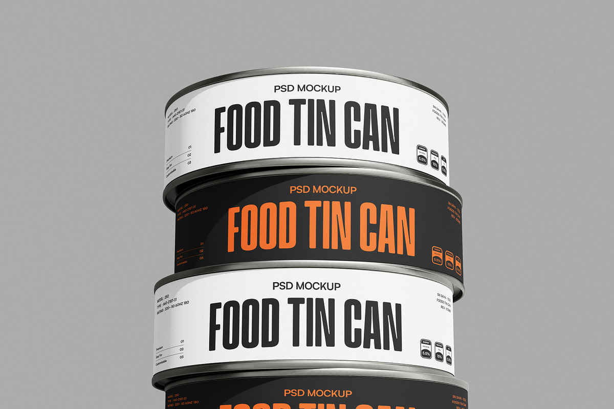 Food Tin Can Mockup, a Packaging Mockup by Brand Earth (Photo 4 of 4)