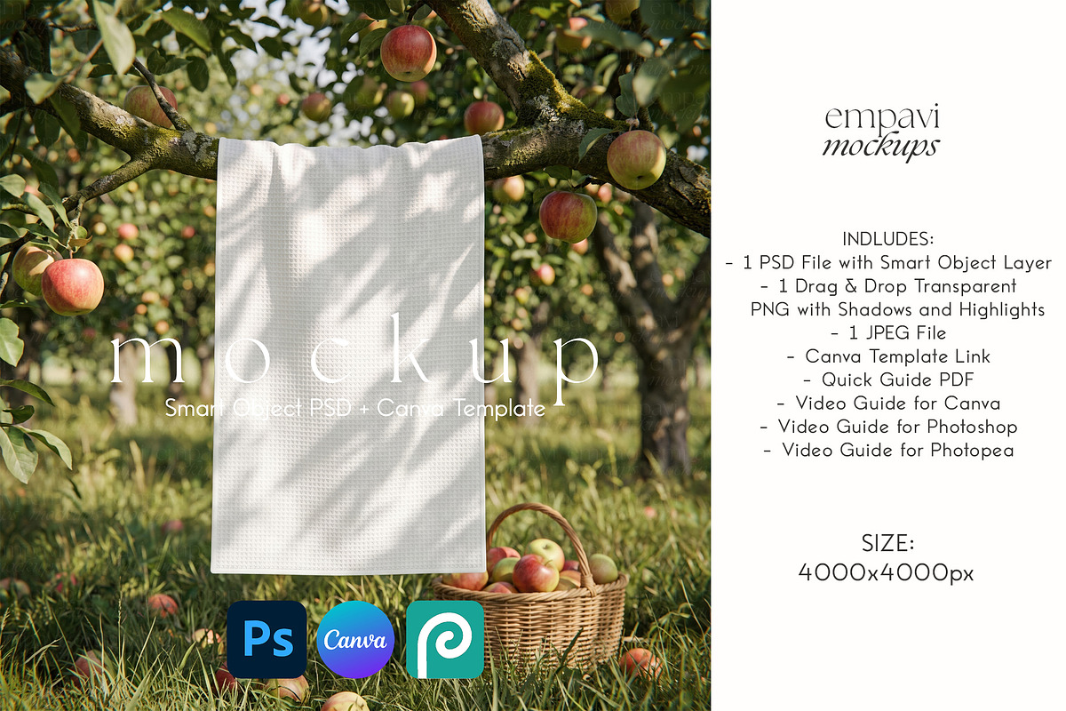 Tea Towel Mockup, a Household Mockup by EmpaviMockups (Photo 1 of 6)