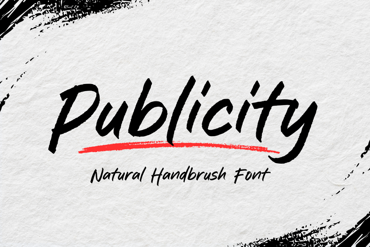 Publicity Brush Font, a Script Font by Sronstudio (Photo 1 of 10)
