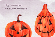 Watercolor Halloween clipart, a Seasonal Illustration by AnastasiaWatercolor (Thumbnail 4 of 5)