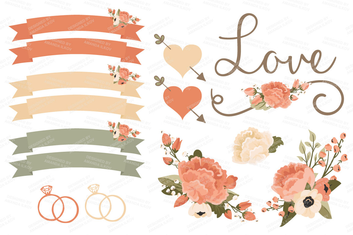 Wedding Floral Clipart & Vectors, a Graphic by Amanda Ilkov (Photo 4 of 4)