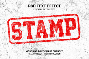Rubber Stamp Editable Text Effect, a Layer Style Add-On by bdrobin