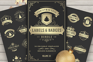 30 Christmas Sale Labels and Badges, a Branding & Logo Template by Vasya Kobelev