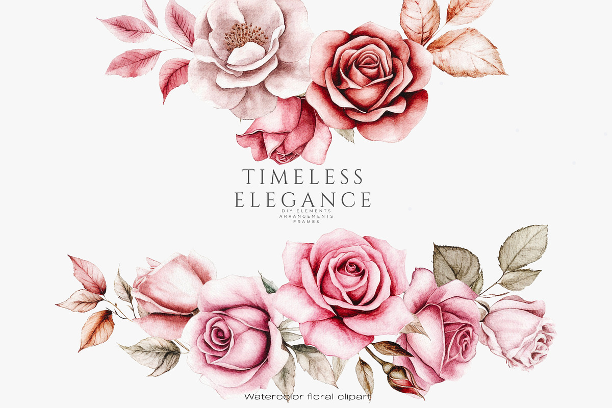 vintage roses elegant florals set, a Decorative Illustration by Patishop Art (Photo 4 of 13)