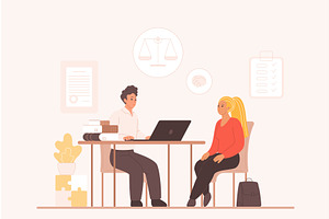 Legal advices financial advisor, a Person Illustration by Lemberg Vector