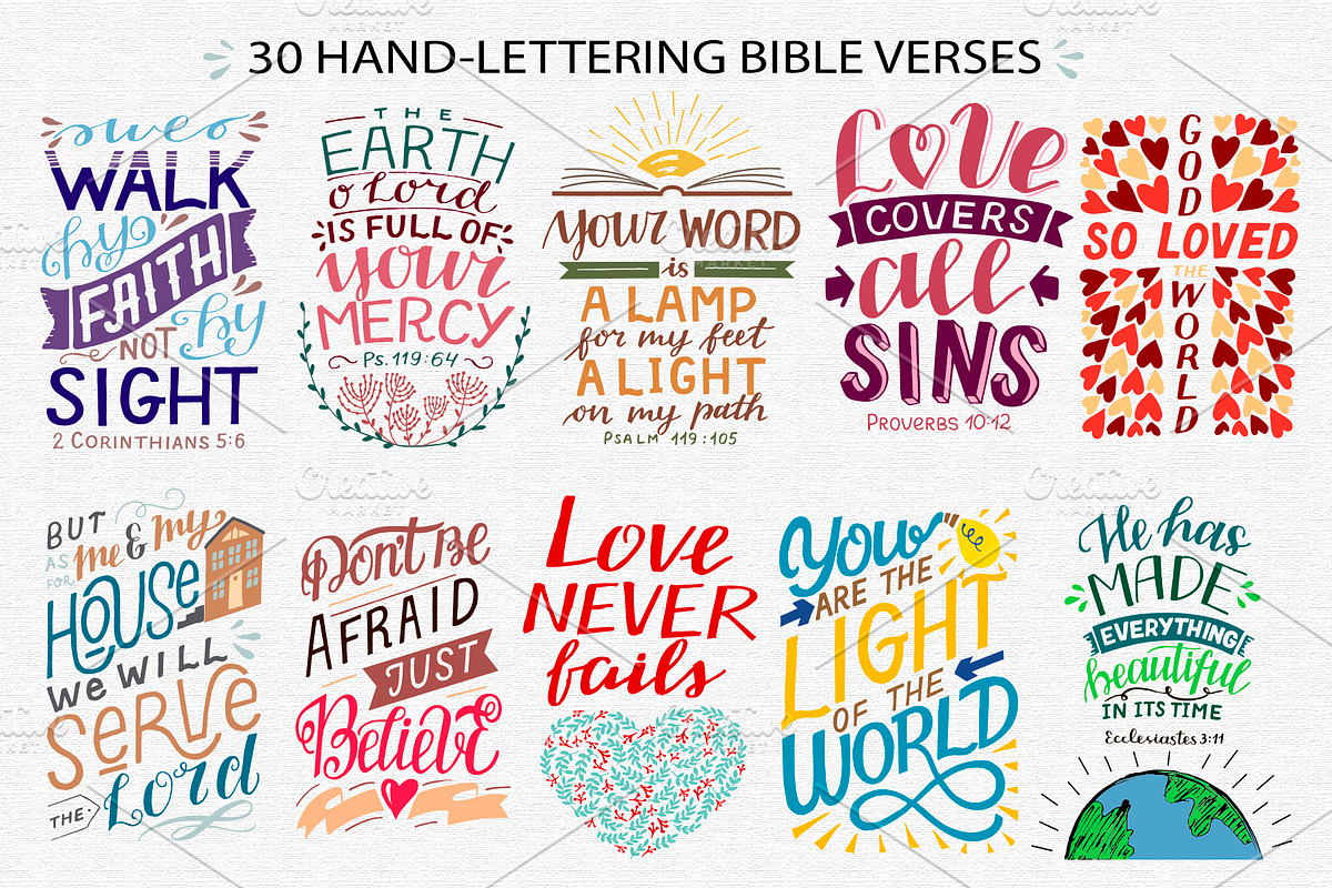 NEW BUNDLE 30 BIBLE VERSES, an Illustration by Ola-la-la (Photo 2 of 8)